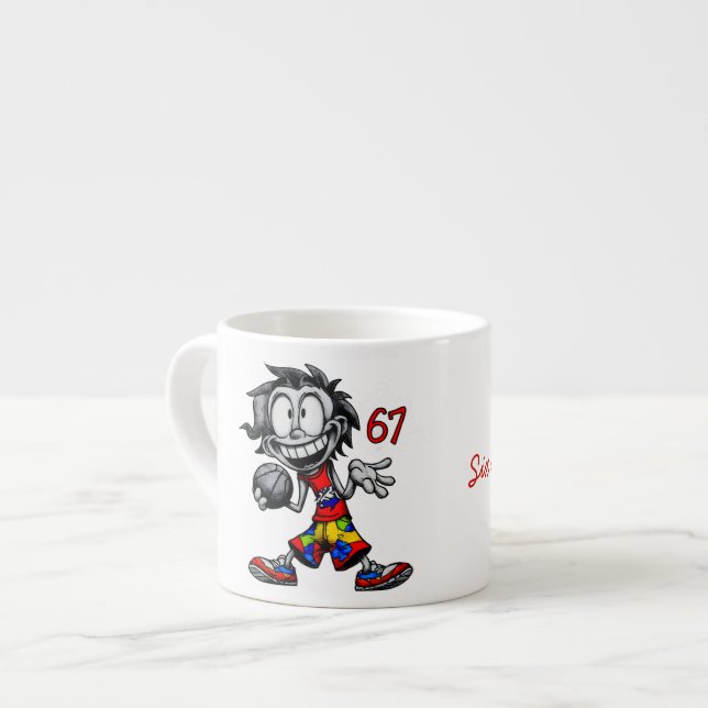 Six seven! Meme Espresso Cup (Front Left)