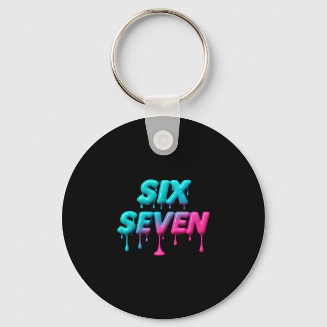 Six Seven Meme For Gen Alpha Kids And Adults Pullo Key Ring (Front)