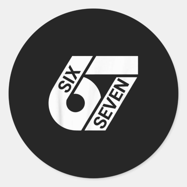 Six Seven Meme Funny  Classic Round Sticker (Front)