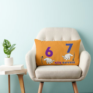 six seven meme funny cool hands lumbar cushion