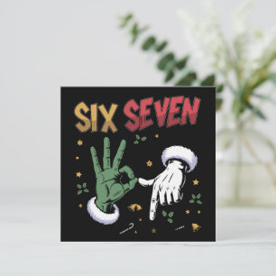 Six Seven Meme Funny Mean Guy Christmas Viral 6 7 Holiday Card