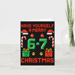 Six Seven Meme Funny Merry 67 Christmas Xmas Pajam Card