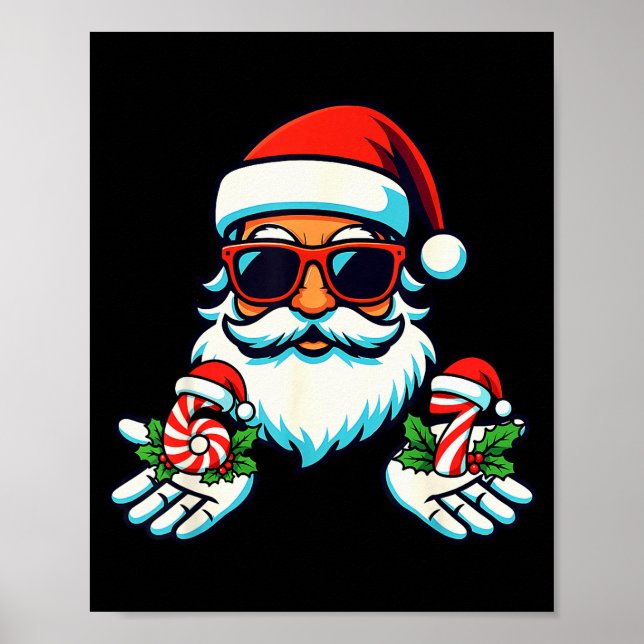 Six Seven Meme Funny Santa Christmas Humor  Poster (Front)