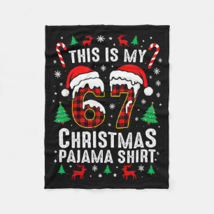 Six Seven Meme Gen Alpha Slang Brainrot Quote  Fleece Blanket
