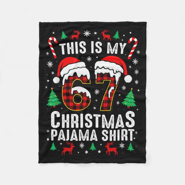 Six Seven Meme Gen Alpha Slang Brainrot Quote  Fleece Blanket (Front)