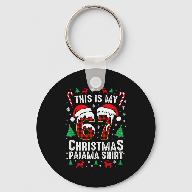 Six Seven Meme Gen Alpha Slang Brainrot Quote  Key Ring (Front)