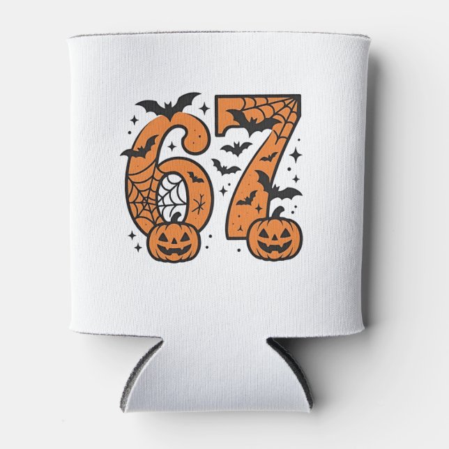  Six Seven Meme Halloween 67 Mason Spooky  Can Cooler (Front)