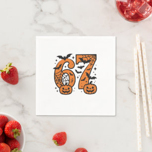 Six Seven Meme Halloween 67 Mason Spooky  Napkin