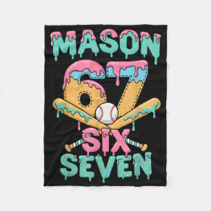 Six Seven Meme Mason Ice Cream Drip Funny Bysebyll Fleece Blanket