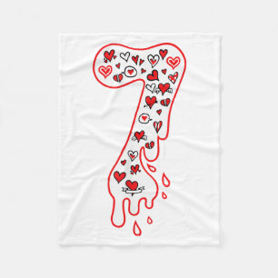 Six Seven Meme Number 7 Couples Matching Valentine Fleece Blanket