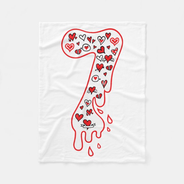 Six Seven Meme Number 7 Couples Matching Valentine Fleece Blanket (Front)