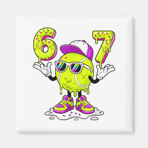 Six Seven Meme Tennis Ice Cream Drip 67 For Kids B Magnet