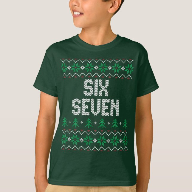 Six Seven Meme Ugly Christmas Sweater Jumper Funny (Front)