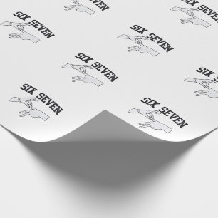Six Seven Meme Viral 67 Mason Sign Language    Wrapping Paper