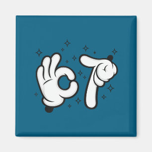 Six seven mouse kids 67 boys youth 6-7 meme hands magnet