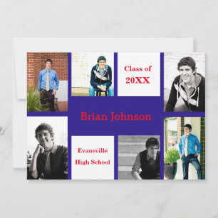 Six/Seven Photos Blue/Red - Grad Announcement