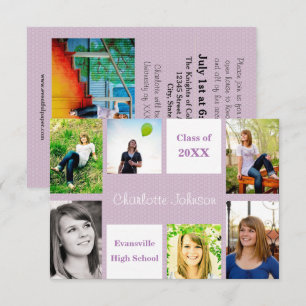 Six/Seven Photos Purple - 3x5 Grad Announcement