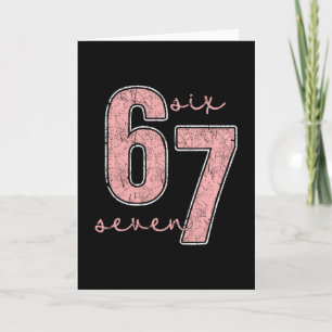 Six Seven Pink Number 67 Couple 6 7 Couple Hallowe Card