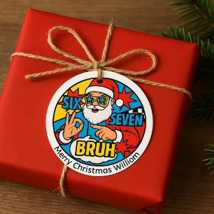Six Seven— Pop-Art Santa Personalized Gift Tag