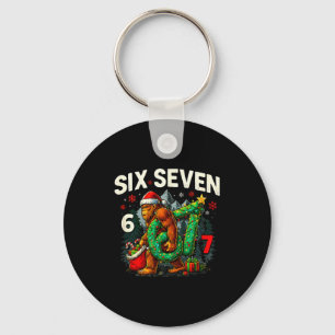 Six Seven Santa Bigfoot Christmas Sasquatch 67 Fun Key Ring
