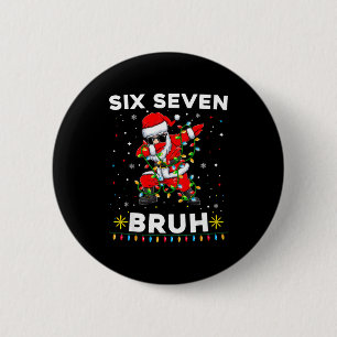 Six Seven Santa Christmas 6 7 Bruh Meme Gen Alpha  Cm Round Badge