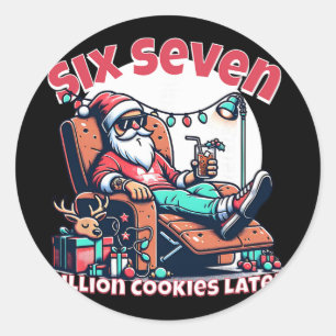 Six Seven Santa Cookies For Funny Christmas Meme D Classic Round Sticker