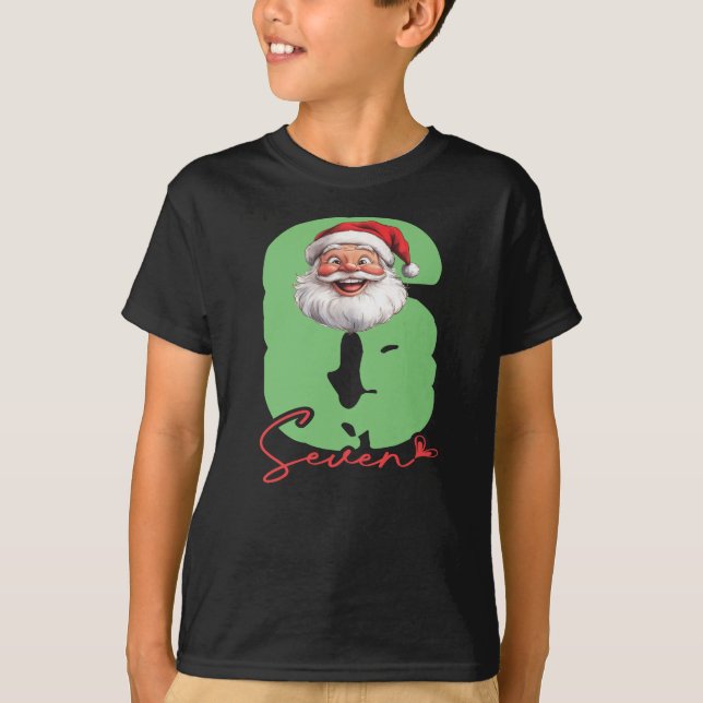 Six Seven Santa, Funny Matching T-Shirt (Front)