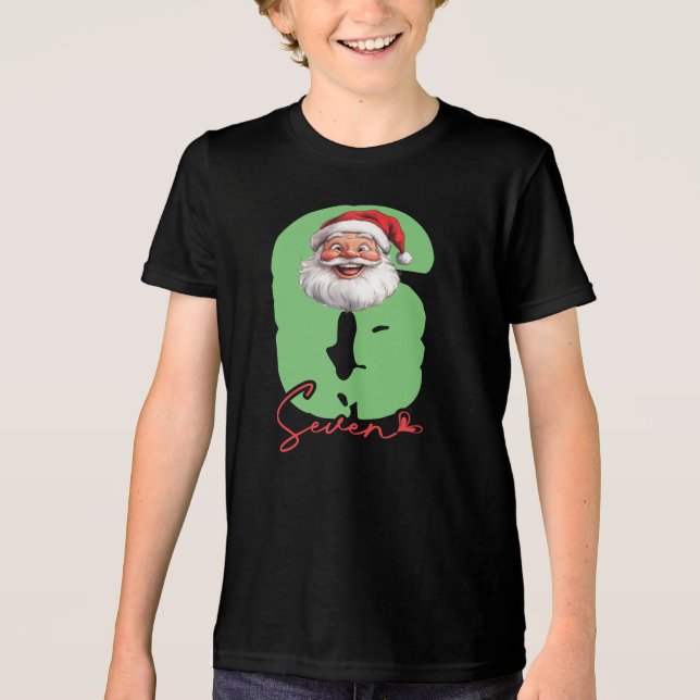 Six Seven Santa, Funny Matching Tri-Blend Shirt (Front)