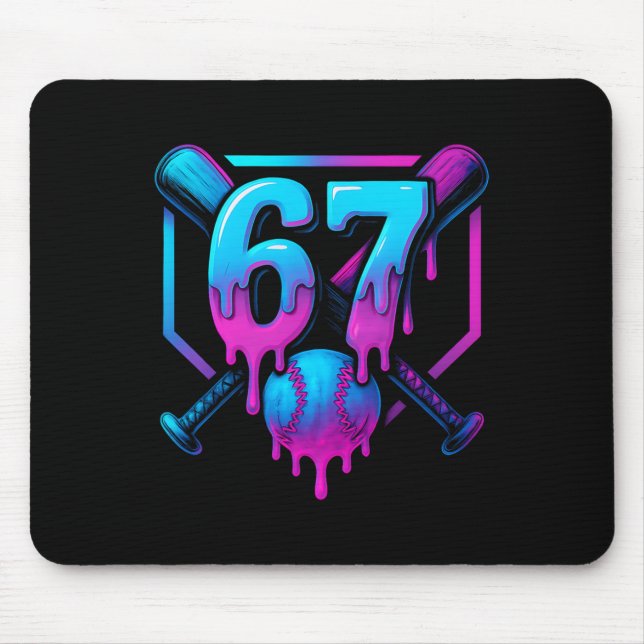 Six Seven Sell Ice Cream Drip Cool 67 Gen Alpha Sl Mouse Pad (Front)