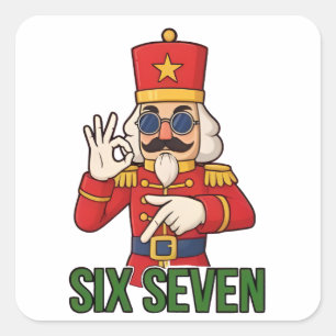 Six Seven Snowman Christmas Nutcracker 6 7 Xmas Square Sticker