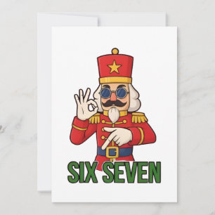 Six Seven Snowman Christmas Nutcracker 6 7 Xmas Thank You Card