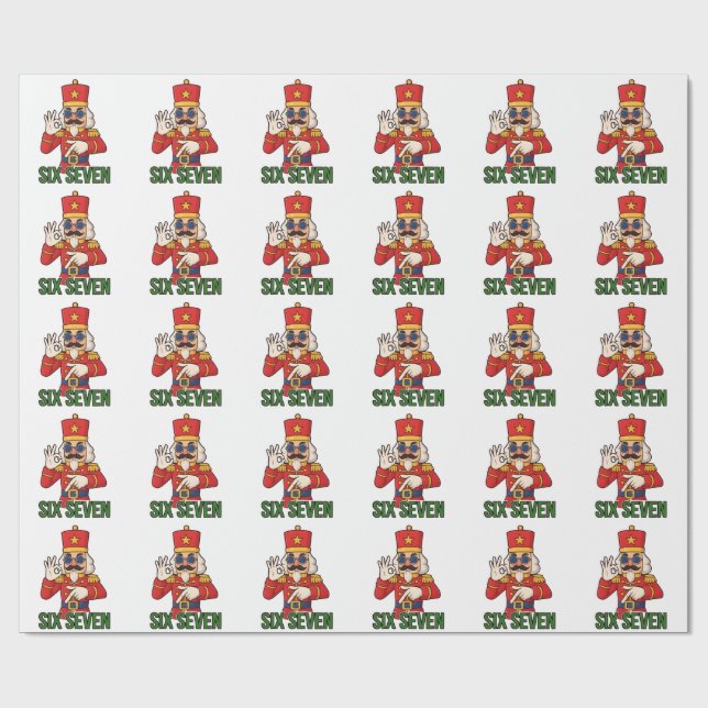 Six Seven Snowman Christmas Nutcracker 6 7 Xmas  Wrapping Paper (Flat)