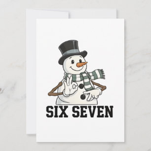 Six Seven Snowman Christmas Santa 6 7 Xmas Card