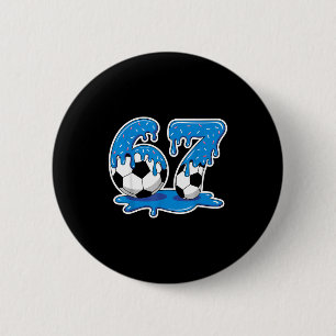 Six Seven Soccer Ice Cream Drip Funny Design  6 Cm Round Badge