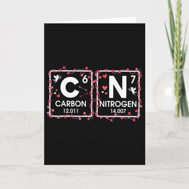 Six Seven Valentine Carbon-nitrogen 67 Science Tea Card (Front)