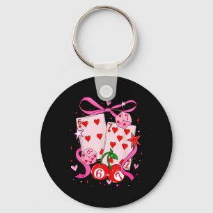 Six Seven Valentine Cards Dice 6 7 Funny Coquette  Key Ring