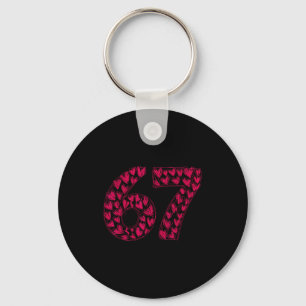 Six Seven Viral Sketch Heart 67 Cute Valentine Sch Key Ring