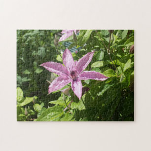 Six sided star shaped purple flower jigsaw puzzle