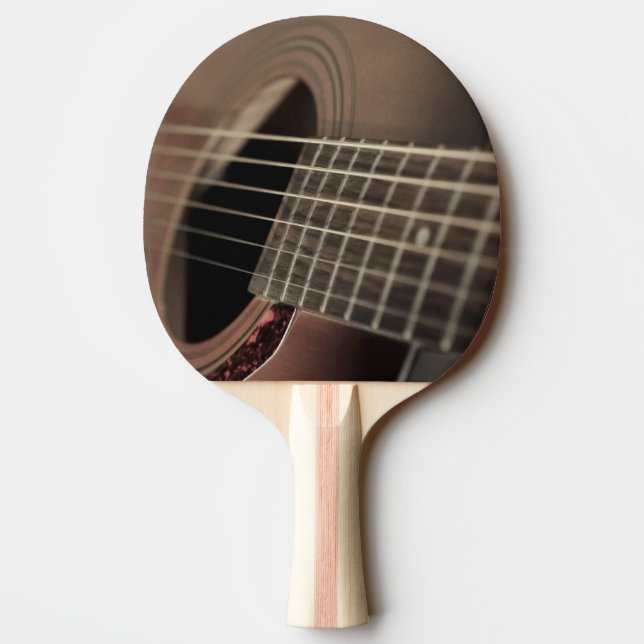 Six Sting Acoustic Guitar Ping Pong Paddle (Back)
