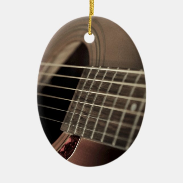 Six String Acoustic Guitar Ceramic Tree Decoration (Front)