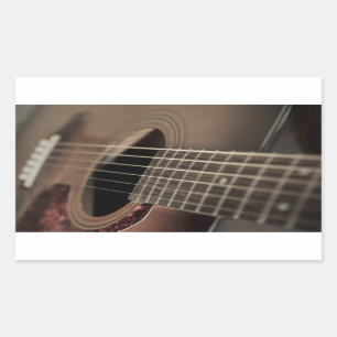 Six String Acoustic Guitar Rectangular Sticker