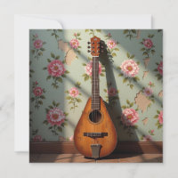 Six-Stringed Dulcimer Vintage Floral