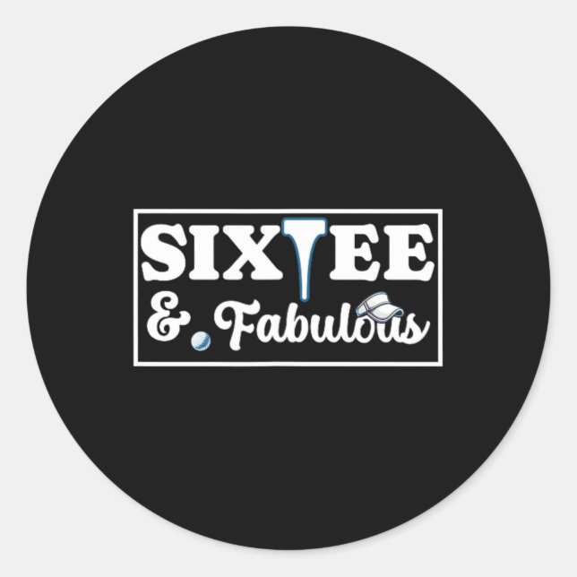 Six Tee Golf Birthday 60th Birthday Womens Mens 60 Classic Round Sticker (Front)