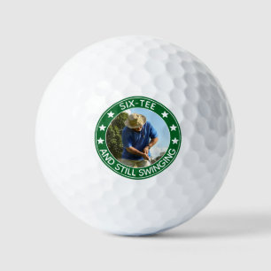 Six-tee Still Swinging Personalised 60th Birthday Golf Balls