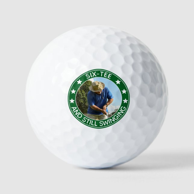 Six-tee Still Swinging Personalised 60th Birthday Golf Balls (Front)
