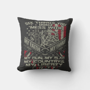 six things you donot mess with my family, my flag cushion
