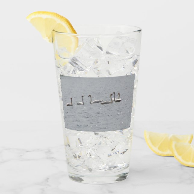 Six Trumpeter Swans Glass Cup (Front Ice)