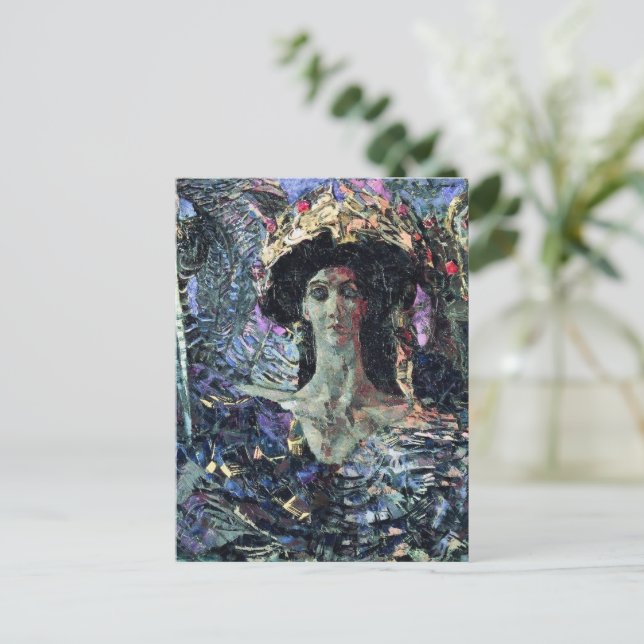 Six-winged Seraphim (Azrael) by Mikhail Vrubel Postcard (Standing Front)
