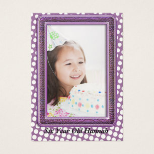Six Year Old  Girls Birthday Photo Cards