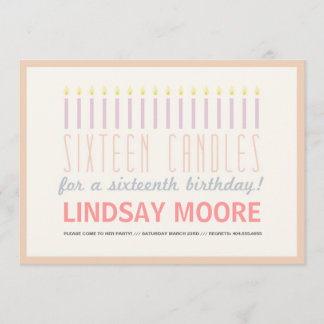 Sixteen Candles Birthday Invite
